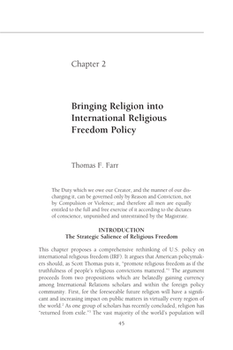 Bringing Religion Into International Religious Freedom Policy