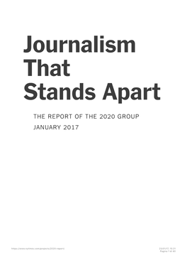 Journalism That Stands Apart