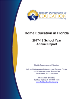 Home Education in Florida – 2017-18