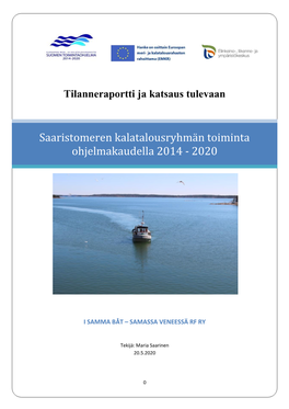 Saaristomeren Kalatalousryhmän Toiminta Ohjelmakaudella