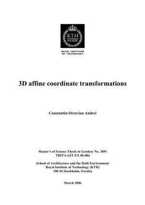 3D Affine Coordinate Transformations
