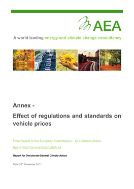 Annex - Effect of Regulations and Standards on Vehicle Prices