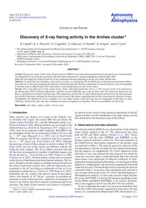 Discovery of X-Ray Flaring Activity in the Arches Cluster⋆