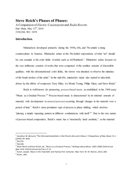 Steve Reich's Phases of Phases: a Comparison of Electric