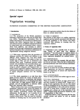 Vegetarian Weaning