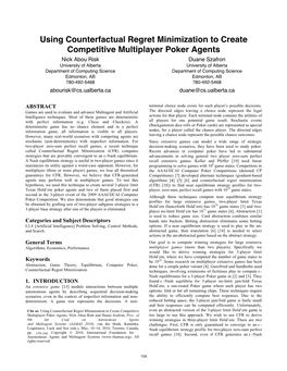 Using Counterfactual Regret Minimization to Create Competitive Multiplayer Poker Agents