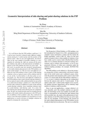 Geometric Interpretation of Side-Sharing and Point-Sharing Solutions in the P3P Problem