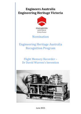 Flight Memory Recorder – Dr David Warren’S Invention