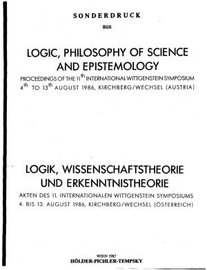 Logic, Philosophy of Science and Epistemology Logik