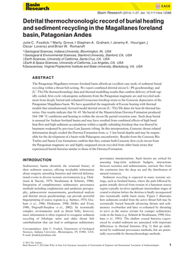 Detrital Thermochronologic Record of Burial Heating and Sediment Recycling in the Magallanes Foreland Basin, Patagonian Andes Julie C