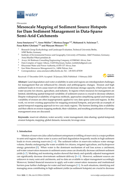 Mesoscale Mapping of Sediment Source Hotspots for Dam Sediment Management in Data-Sparse Semi-Arid Catchments