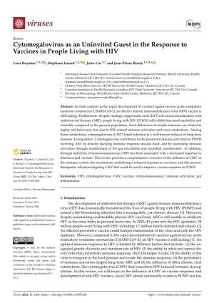 Cytomegalovirus As an Uninvited Guest in the Response to Vaccines in People Living with HIV
