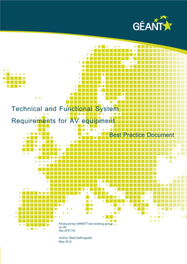 Technical and Functional System Requirements for AV Equipment Best Practice Document