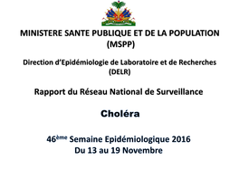 Rapport Du Réseau National De Surveillance MINISTERE SANTE