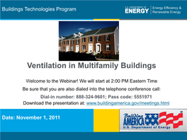 Ventilation in Multifamily Buildings