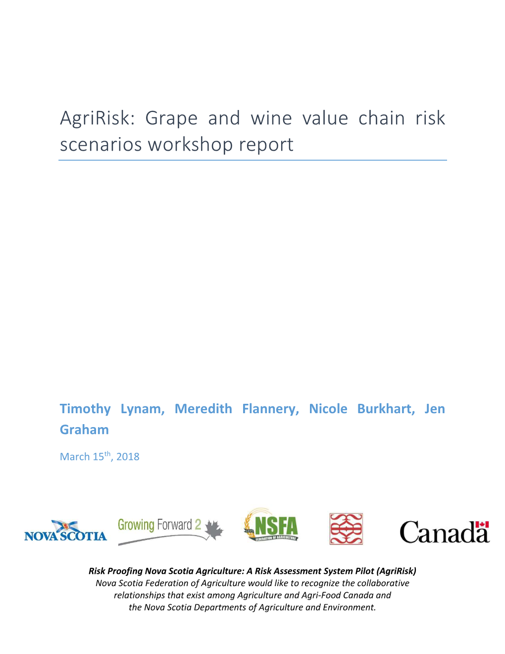 Agririsk: Grape and Wine Value Chain Risk Scenarios Workshop Report
