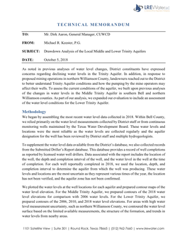 Drawdown Analysis of the Local Middle and Lower Trinity Aquifers