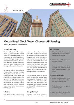 Mecca Royal Clock Tower Chooses AP Sensing Mecca, Kingdom of Saudi Arabia