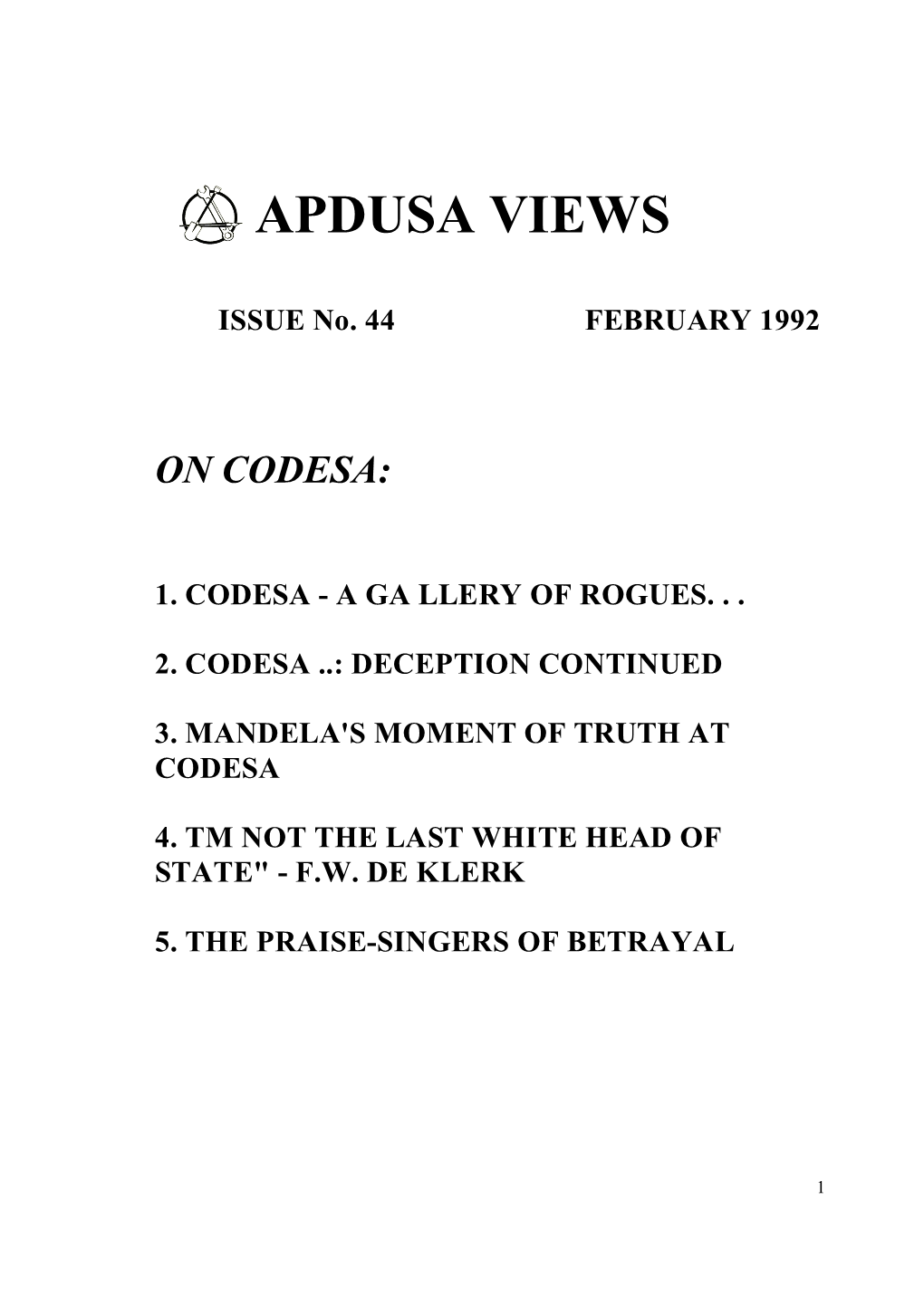 Apdusa Views