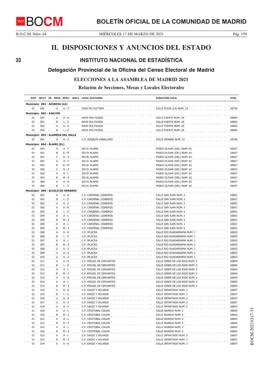 Ii. Disposiciones Y Anuncios Del Estado