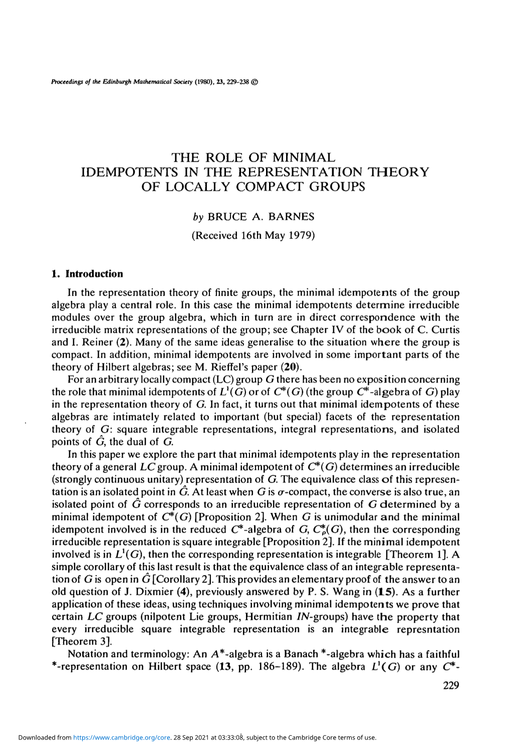 The Role of Minimal Idempotents in the Representation Theory of Locally Compact Groups