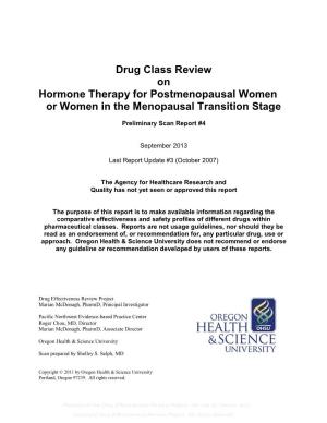 Drug Class Review on Hormone Therapy for Postmenopausal Women Or Women in the Menopausal Transition Stage