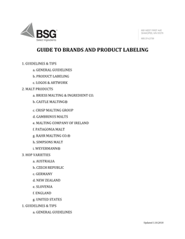 Guide to Brands and Product Labeling