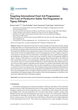 The Case of Productive Safety Net Programme in Tigray, Ethiopia