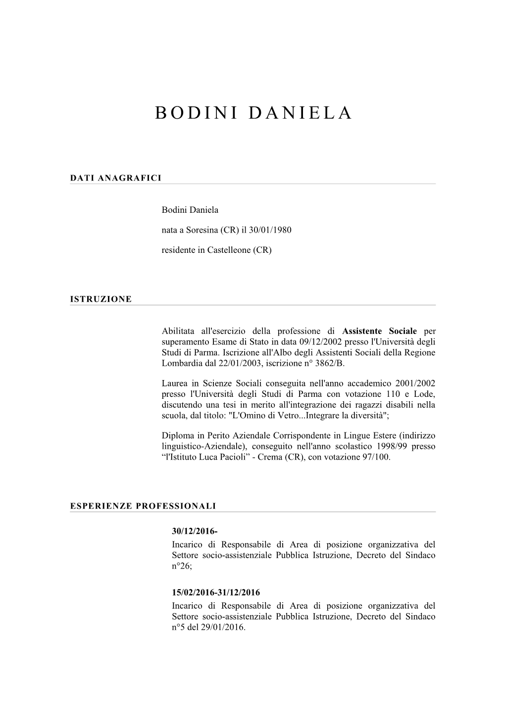 Download Curriculum Bodini