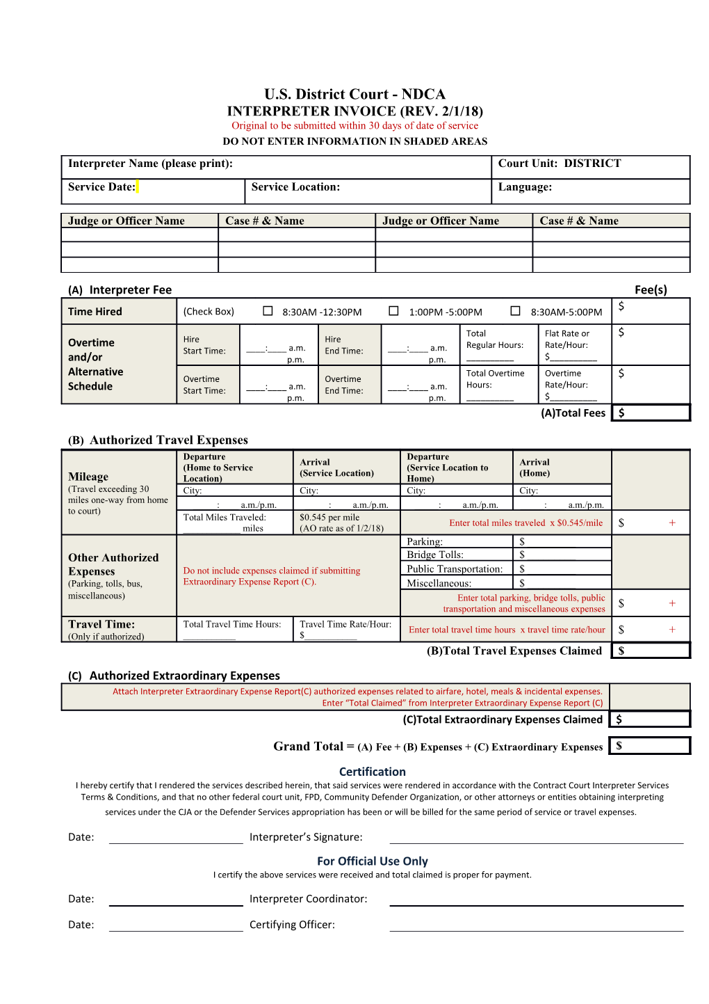 U.S. District Court - NDCA