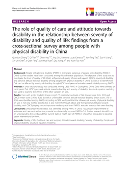 The Role of Quality of Care and Attitude Towards Disability in the Relationship