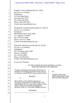 Case 4:18-Cv-00047-BGM Document 1 Filed 01/30/18 Page 1 of 26