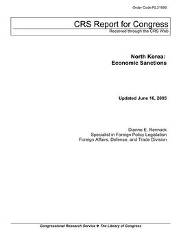 North Korea: Economic Sanctions