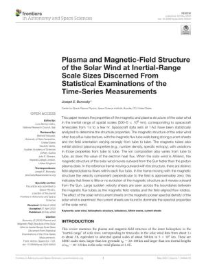 Plasma and Magnetic-Field Structure of the Solar Wind at Inertial-Range Scale Sizes Discerned from Statistical Examinations of the Time-Series Measurements