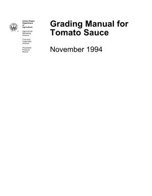 Grading Manual for Tomato Sauce