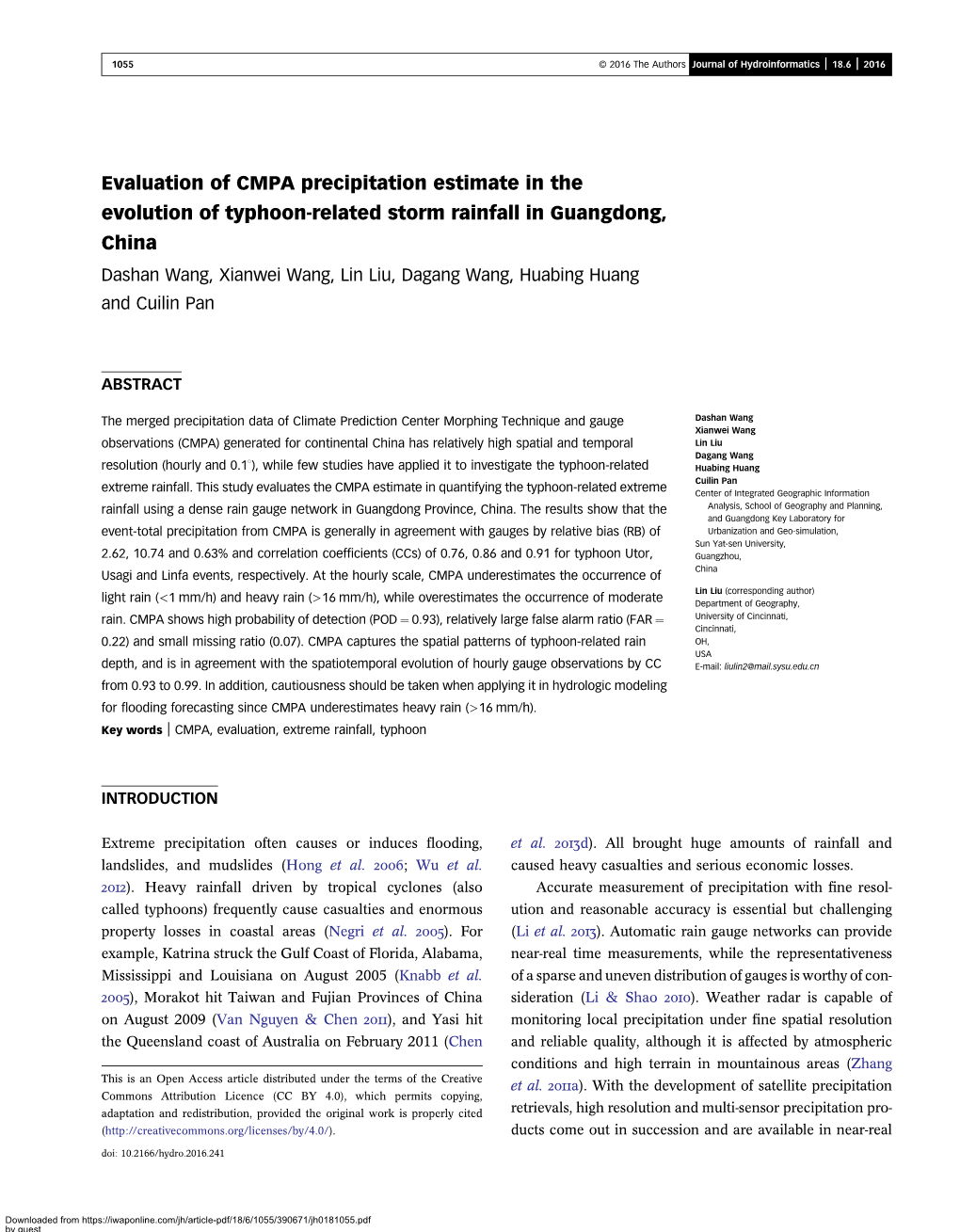 Evaluation of CMPA Precipitation Estimate in the Evolution of Typhoon