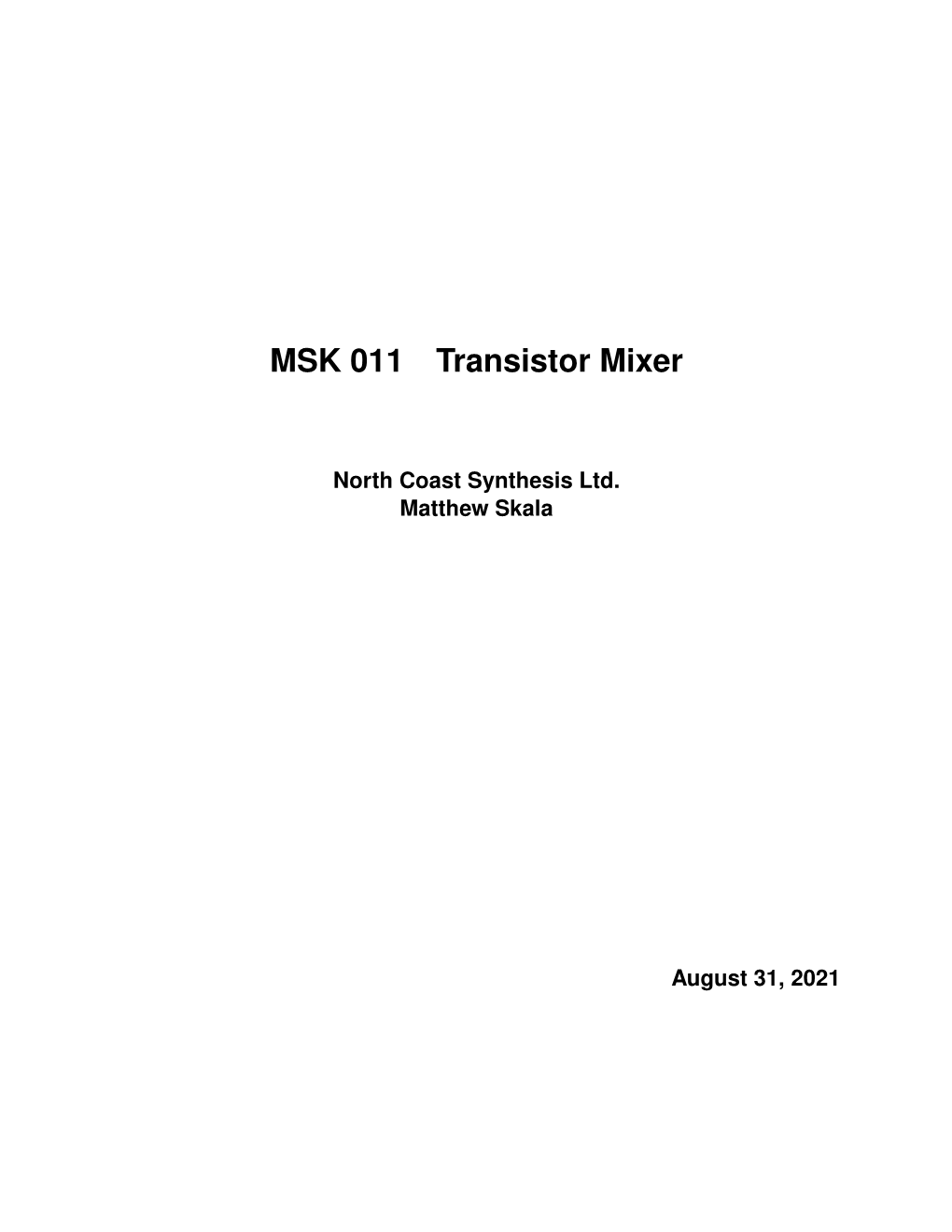 MSK 011 Transistor Mixer