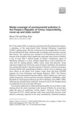 Media Coverage of Environmental Pollution in the People's Republic Of
