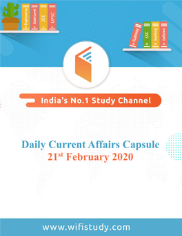 Title Title Daily Current Affairs Capsule 21St February 2020
