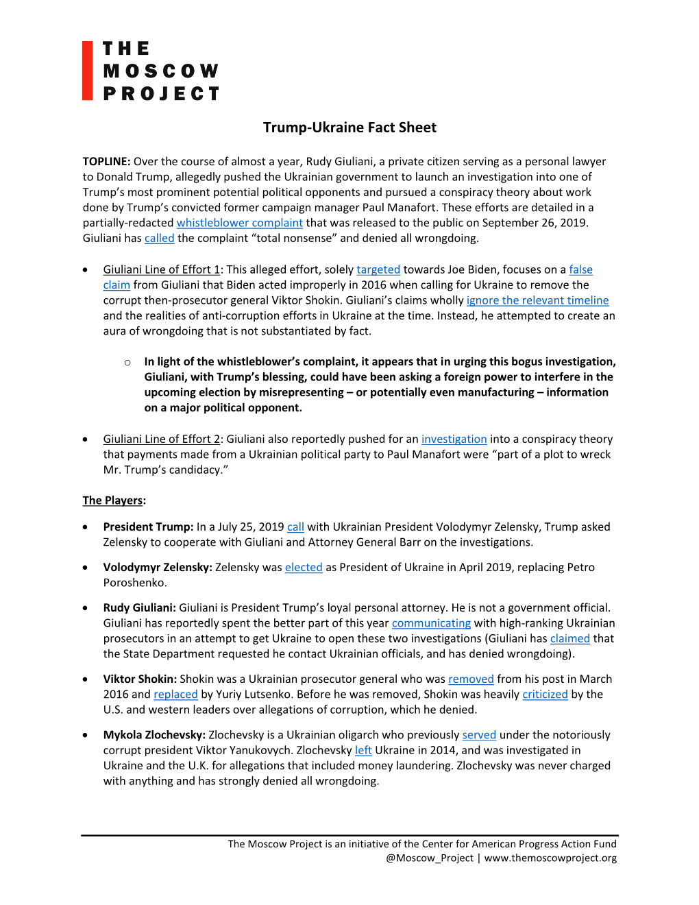 Trump-Ukraine Fact Sheet