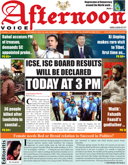 Icse, Isc Board Results Will Be Declared Today at 3 Pm