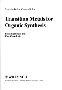 Transition Metals for Organic Synthesis