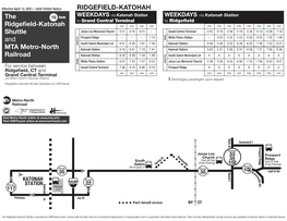 RIDGEFIELD-KATOHAH the Ridgefield-Katonah Shuttle And
