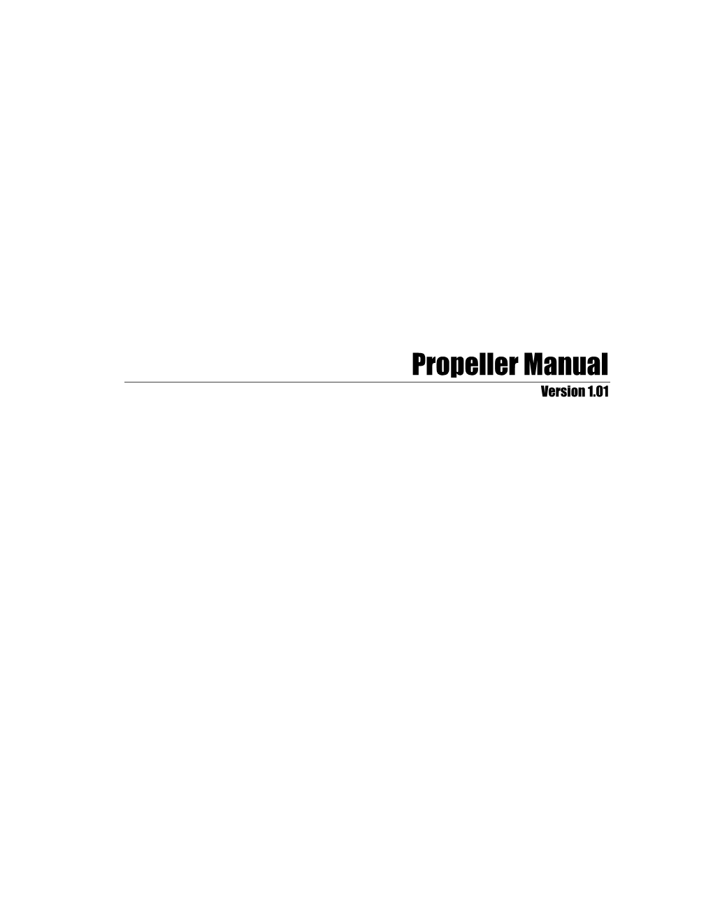 Propeller Manual Version 1.01 WARRANTY Parallax Inc