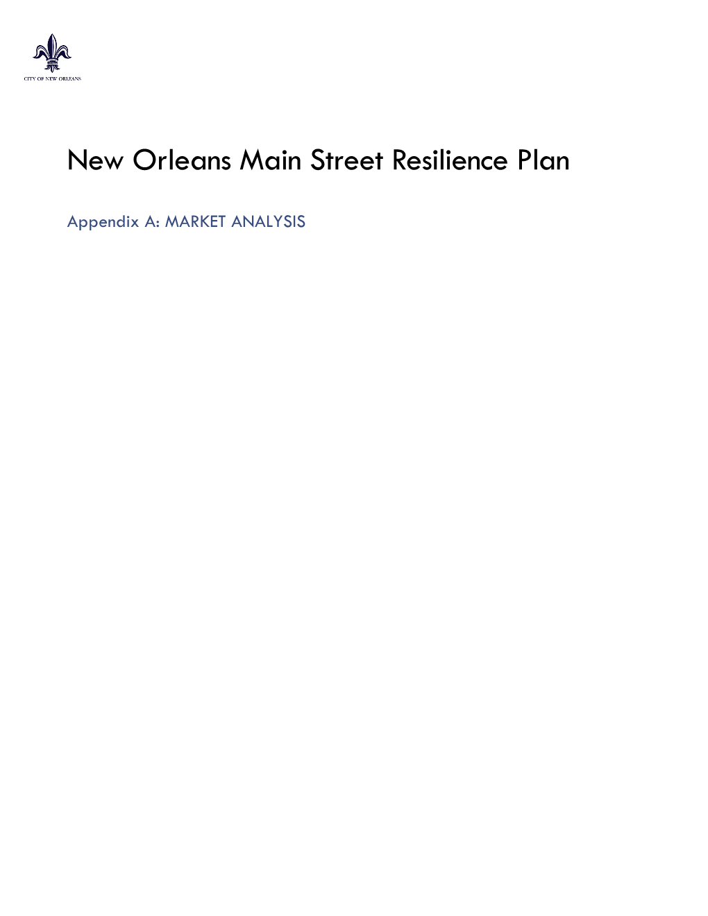 New Orleans Main Street Resilience Plan