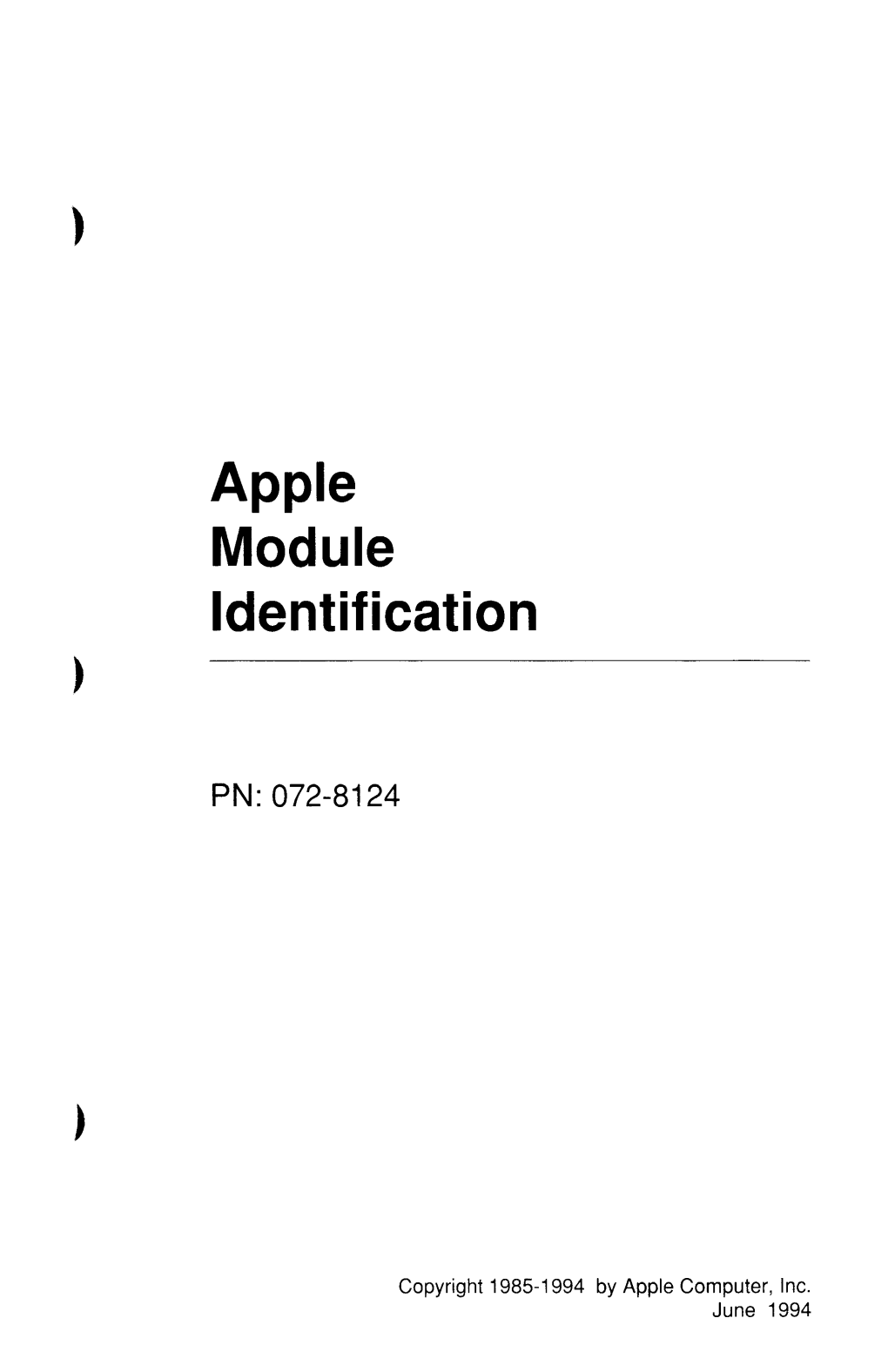 Apple Module Identification )