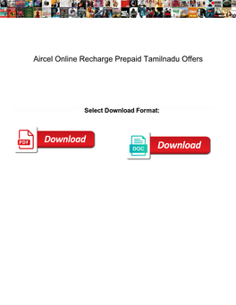 Aircel Online Recharge Prepaid Tamilnadu Offers
