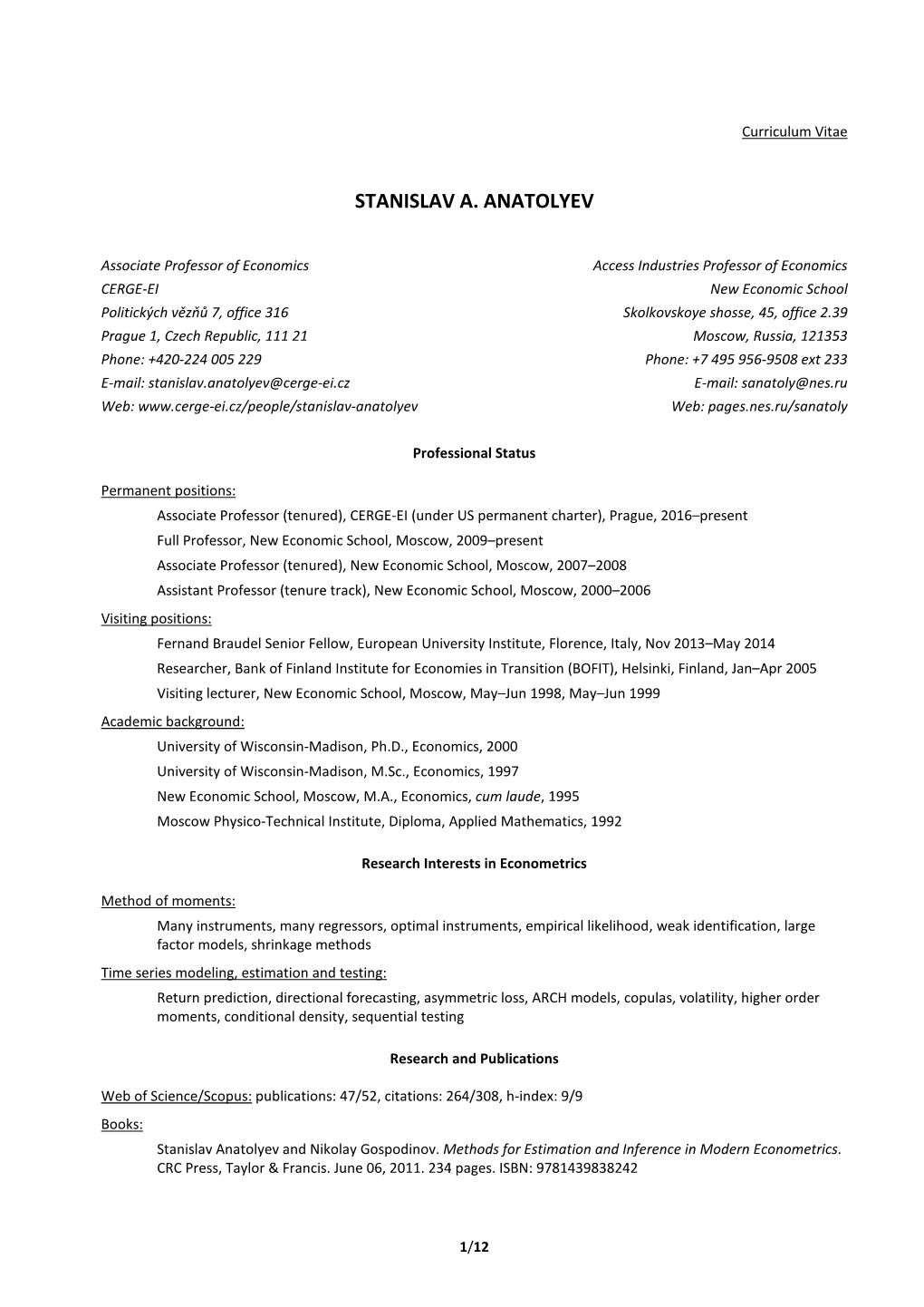 Curriculum Vitae