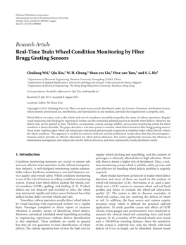 Real-Time Train Wheel Condition Monitoring by Fiber Bragg Grating Sensors