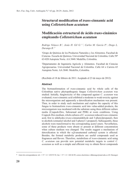 Structural Modification of Trans-Cinnamic Acid Using Colletotrichum Acutatum